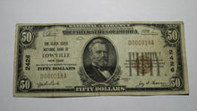 Load image into Gallery viewer, $50 1929 Lowville New York NY National Currency Bank Note Bill #2426 Low Serial