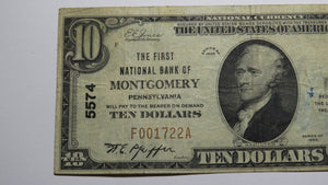 $10 1929 Montgomery Pennsylvania PA National Currency Bank Note Bill Ch. #5574
