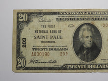 Load image into Gallery viewer, $20 1929 Saint Paul Minnesota MN National Currency Bank Note Bill Ch. #203 FINE