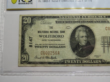 Load image into Gallery viewer, $20 1929 Wolfeboro New Hampshire NH National Currency Bank Note Bill #8147 VF20