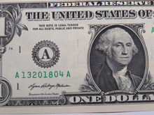 Load image into Gallery viewer, $1 2021 Minor Wet Ink Transfer Error Federal Reserve Bank Note Bill UNC++
