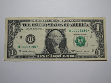 $1 2017 Low Serial Number Federal Reserve Bank STAR Note Bill #7190 St. Louis
