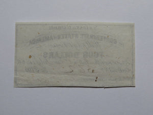 $4 1861 Confederate Bond Coupon Certificate Currency Bank Note Bill UNC