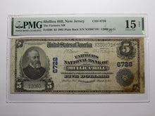 Load image into Gallery viewer, $5 1902 Mullica Hill New Jersey NJ National Currency Bank Note Bill #6728 F15