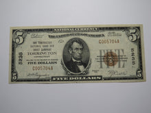 Load image into Gallery viewer, $5 1929 Torrington Connecticut CT National Currency Bank Note Bill Ch. #5235 VF+