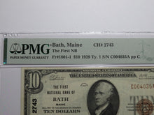 Load image into Gallery viewer, $10 1929 Bath Maine ME National Currency Bank Note Bill Ch. #2743 VF35 PMG