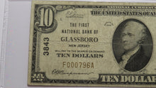 Load image into Gallery viewer, $10 1929 Glassboro New Jersey NJ National Currency Bank Note Bill Ch. #3843 VF20