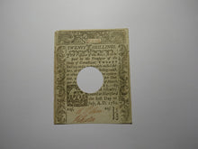 Load image into Gallery viewer, 1780 20s Hartford Connecticut CT Colonial Currency Note Bill Twenty Shillings VF