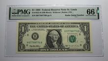 Load image into Gallery viewer, $1 1995 Radar Serial Number Federal Reserve Currency Bank Note Bill PMG UNC66EPQ