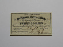 Load image into Gallery viewer, $20 1861 Confederate Bond Coupon Certificate Currency Bank Note Bill UNC