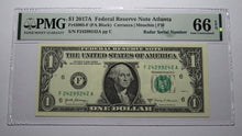 Load image into Gallery viewer, $1 2017 Radar Serial Number Federal Reserve Currency Bank Note Bill PMG UNC66EPQ