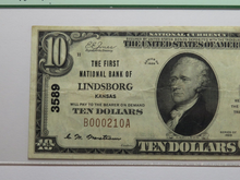 Load image into Gallery viewer, $10 1929 Lindsborg Kansas KS National Currency Bank Note Bill Ch #3589 VF30 PCGS