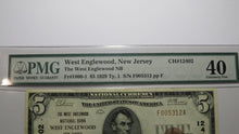 Load image into Gallery viewer, $5 1929 West Englewood New Jersey National Currency Bank Note Bill #12402 XF40