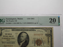 Load image into Gallery viewer, $10 1929 Farmington Maine ME National Currency Bank Note Bill Ch. #5861 VF20 PMG