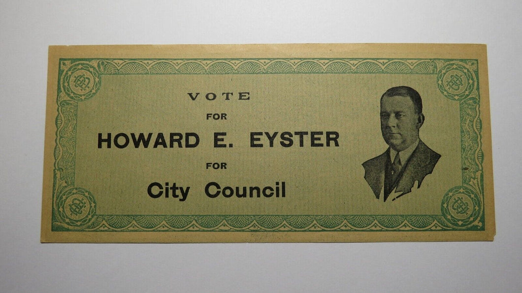 1861 Confederate Currency Facsimile Political Advertising Note For Howard Eyster