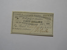 Load image into Gallery viewer, $40 1861 Confederate Bond Coupon Certificate Currency Bank Note Bill UNC
