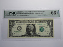Load image into Gallery viewer, $1 2017 Radar Serial Number Federal Reserve Currency Bank Note Bill PMG UNC66EPQ
