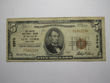 Load image into Gallery viewer, $5 1929 New York City NY National Currency Bank Note Bill Charter #2370 FINE
