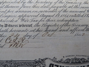 $500 1862 Confederate Bond Certificate Currency Bank Note Bill UNC 14" X 10.5"