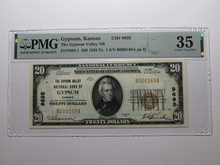 Load image into Gallery viewer, $20 1929 Gypsum Kansas KS National Currency Bank Note Bill Ch. #9695 VF35 PMG