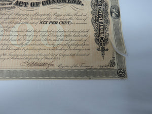 $1,000 1864 Confederate Bond Certificate Currency Bank Note UNC 15" X 9" USA