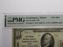 Load image into Gallery viewer, $10 1929 Farmington Maine ME National Currency Bank Note Bill Ch. #5861 VF25 PMG