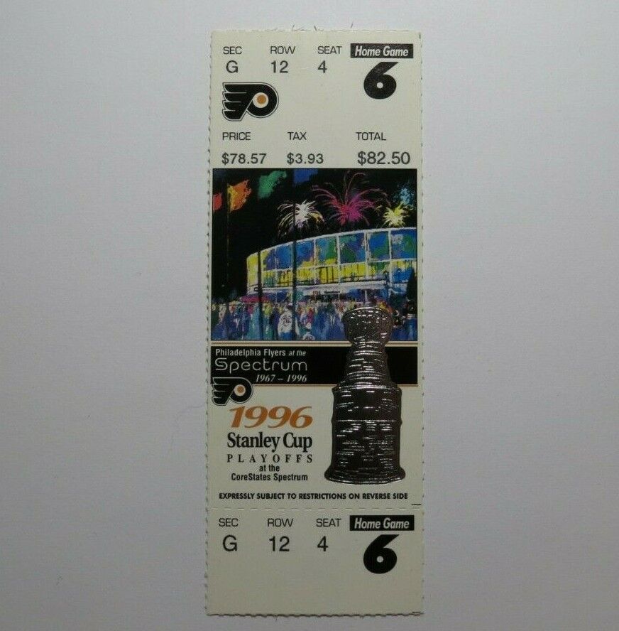 1996 Game 5 Philadelphia Flyers Vs. Panthers Last Game At Spectrum Ticket Stub