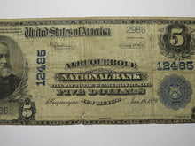 Load image into Gallery viewer, $5 1902 Albuquerque New Mexico NM National Currency Bank Note Bill Ch. #12485