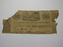 Load image into Gallery viewer, $.50 1837 Greensboro North Carolina Obsolete Currency Bank Note Bill Mount Hecia