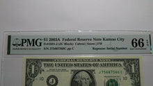 Load image into Gallery viewer, $1 2003 Repeater Serial Number Federal Reserve Currency Bank Note Bill UNC66EPQ