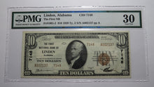 Load image into Gallery viewer, $10 1929 Linden Alabama AL National Currency Bank Note Bill! Ch. #7148 VF30 PMG