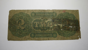 $2 1862 Greensborough Maryland MD Obsolete Currency Bank Note Bill! Farmers!