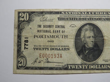 Load image into Gallery viewer, $20 1929 Portsmouth Ohio OH National Currency Bank Note Bill Charter #7781 FINE+
