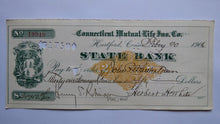 Load image into Gallery viewer, $31750 1906 Hartford Connecticut CT Cancelled Check! State Bank 