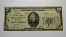 Load image into Gallery viewer, $20 1929 Hagerstown Maryland MD National Currency Bank Note Bill Ch. #1431 FINE