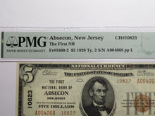 Load image into Gallery viewer, $5 1929 Absecon New Jersey NJ National Currency Bank Note Bill #10823 XF45 PMG