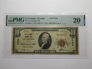 $10 1929 La Grange Georgia GA National Currency Bank Note Bill Ch #7762 VF20 PMG