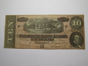 $10 1864 Richmond Virginia VA Confederate Currency Bank Note Bill RARE T68 VF