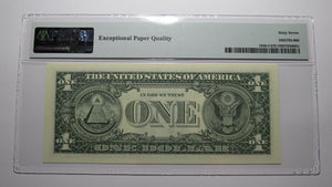 $1 2003 Radar Serial Number Federal Reserve Currency Bank Note Bill PMG UNC67EPQ