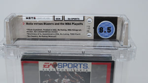 Bulls Versus Blazers and Playoffs NBA Sega Genesis CIB Video Game Wata Graded