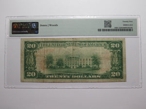 $20 1929 Burr Oak Kansas KS National Currency Bank Note Bill Ch. #7302 VF25 PMG
