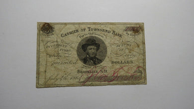 $.03 1864 Brookline New Hampshire NH Obsolete Currency Bank Note Bill! Cashier 