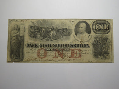 $1 1861 Charleston South Carolina SC Obsolete Currency Bank Note Bill Bank of SC