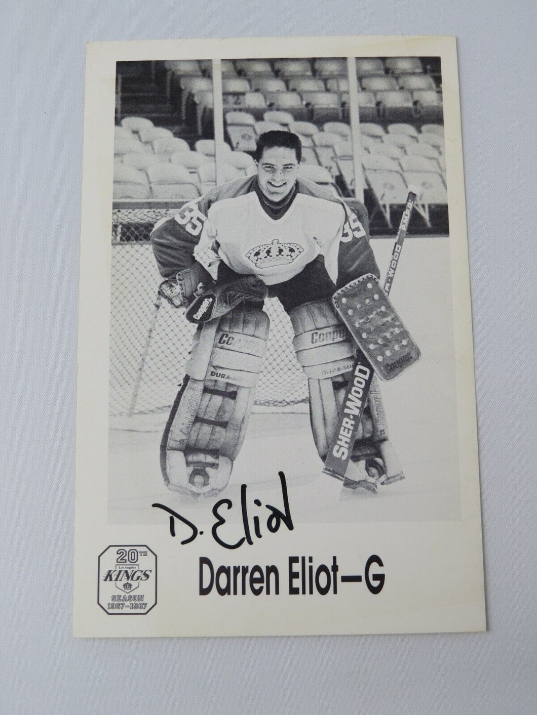 Darren Eliot Los Angeles Kings Signed Autographed Original 7X5 Hockey Photo