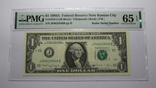 Load image into Gallery viewer, $1 1988 Radar Serial Number Federal Reserve Currency Bank Note Bill PMG UNC65EPQ