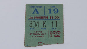 April 11, 1972 New York Rangers Vs Montreal Canadiens Playoff Hockey Ticket Stub