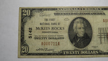 Load image into Gallery viewer, $20 1929 McKees Rocks Pennsylvania PA National Currency Bank Note Bill 5142 Fine
