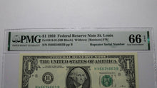 Load image into Gallery viewer, $1 1993 Repeater Serial Number Federal Reserve Currency Bank Note Bill PMG UNC66