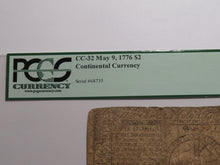 Load image into Gallery viewer, $2 1776 Continental Colonial Currency Note Bill Philadelphia PA F12 PCGS Graded