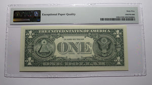 $1 2003 Radar Serial Number Federal Reserve Currency Bank Note Bill PMG UNC65EPQ